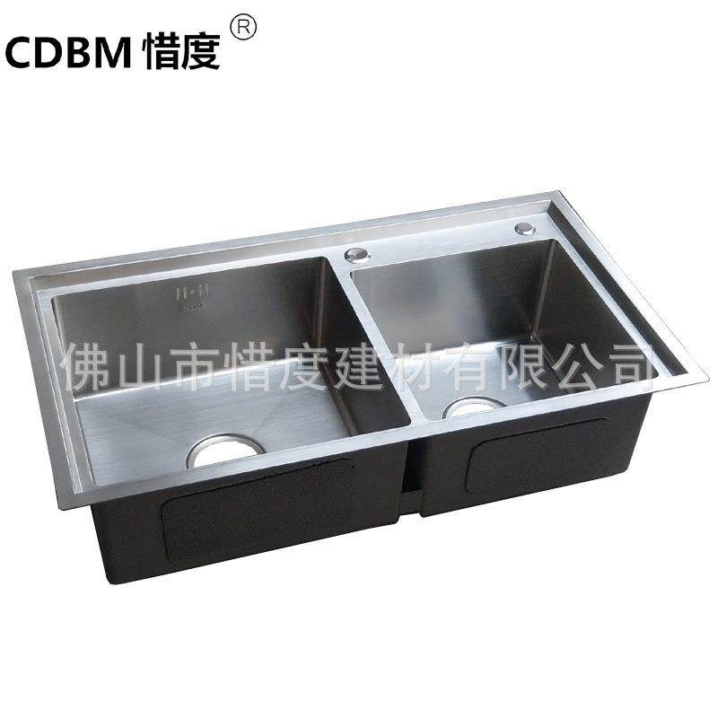 厂家直销304不锈钢水槽手工水槽加厚手工盆82*45双槽台阶款现货,电子元器件市场,其它元器件,淘宝优惠券,粉丝福利购,淘宝优惠卷