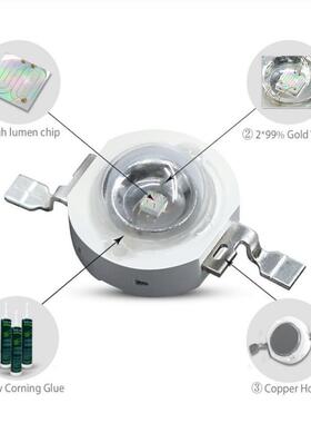 厂家供应 3W紫色 395-400nm 大功率1W紫光灯珠 仿流明LED紫灯灯珠