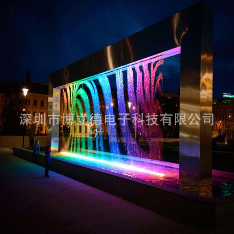 大型数码水帘数字水幕流水瀑布西峰市定西市图文水幕电子瀑布广场