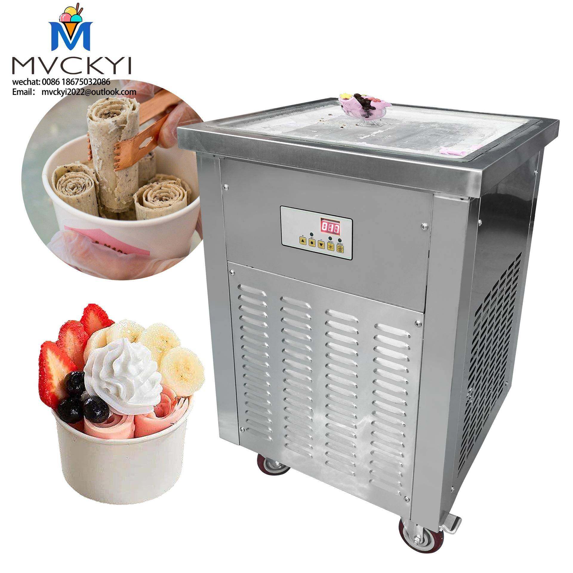 方盘商用炒冰机带6个盘摆摊厚切炒酸奶机夜市创业摆摊炒酸奶