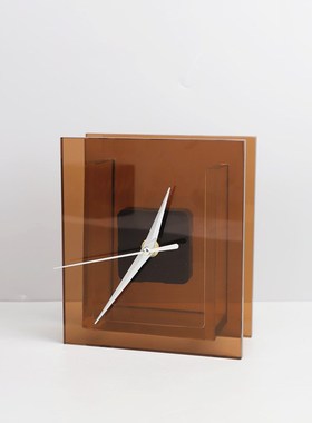 现代轻奢水晶时钟摆件样板t房展厅家居客厅电视柜桌面座钟软装饰