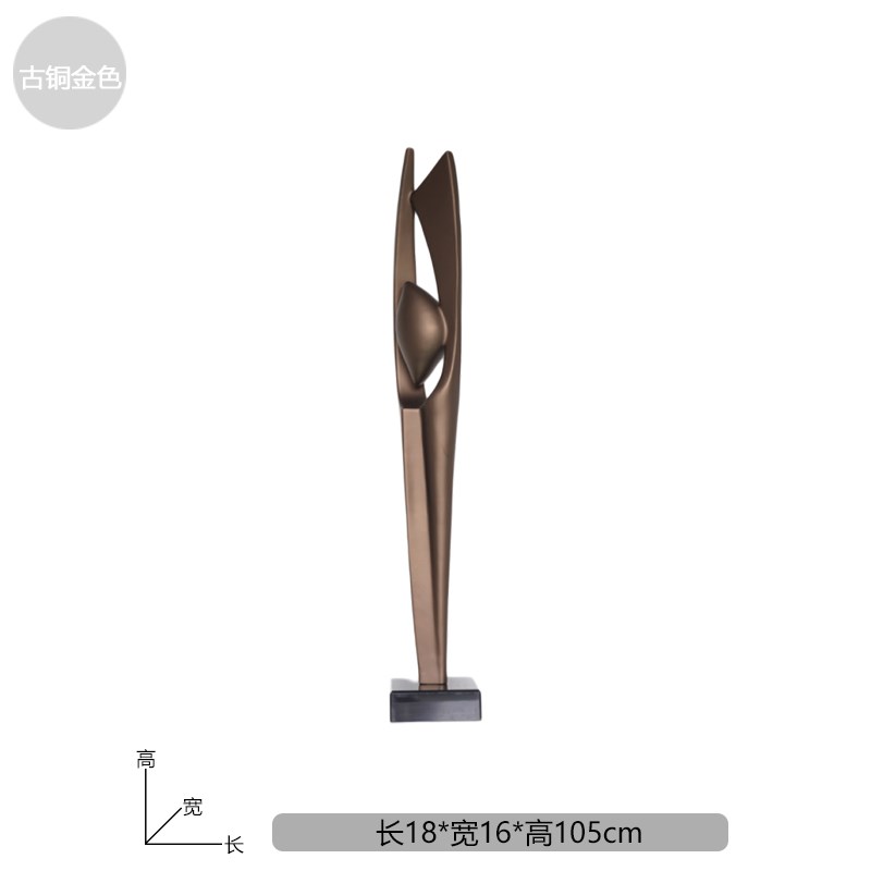 轻奢抽象几何雕j塑摆件样板房售楼处酒店客厅玄关柜艺术电视柜饰