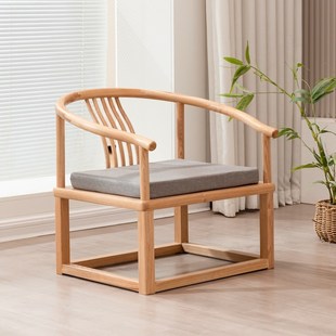 35cm座高圈椅实木矮茶椅中式矮椅D子靠背椅矮茶桌椅子茶室椅主人