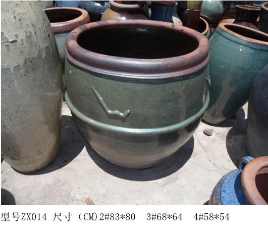 老式陶瓷鱼缸睡莲养鱼盆样荷花水缸粗陶园林造景T土陶花盆大号65