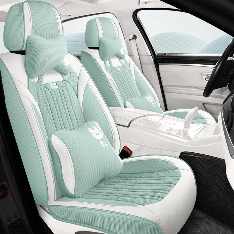 24年新款全包亚麻飞天兔亚麻全包汽车坐垫四季通用座椅套座垫