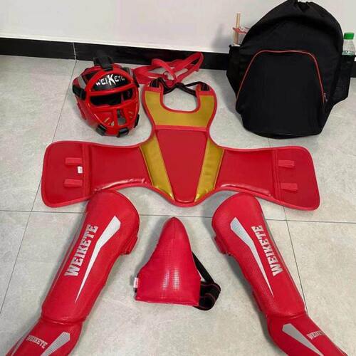 散打护具拳击泰拳搏击成人儿童整套拳套训练护头护腿护胸护裆套装