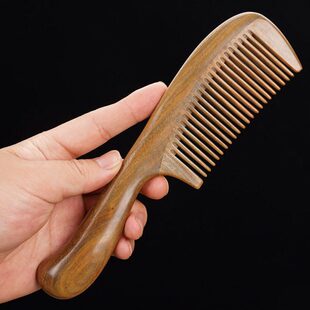 榫卯绿檀木木梳子高档高端送人礼盒檀香木梳尖尾梳美拼接梳子发梳