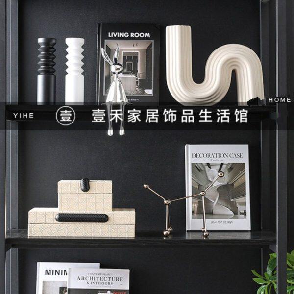 书架层架装饰书客厅主卧轻奢饰品陈列书房飘窗柜摆件现代样板间盒
