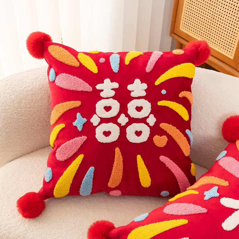 结婚压床喜娃一对好事花生玩偶小娃娃新婚公仔可爱抱X枕喜字大情