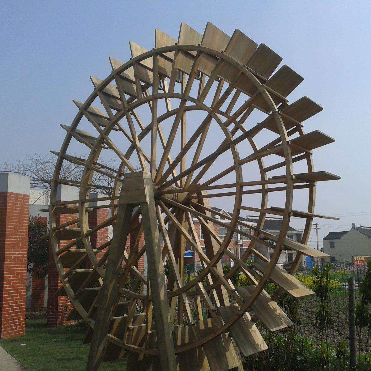 防腐木水车农家乐风车生态园植物园浪漫艺术节布置览风车节长廊