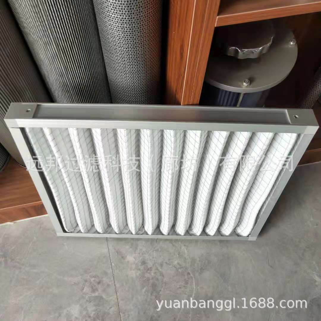 供应 G4铝框初效过滤550*550*50网折叠空气过滤芯板框式过滤棉