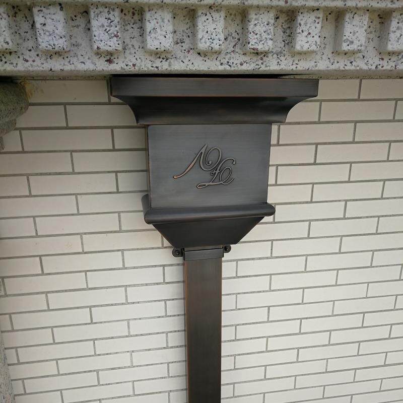 别墅纯铜雨水斗屋檐天沟连接方形房屋落水系统厂家排水系统紫铜