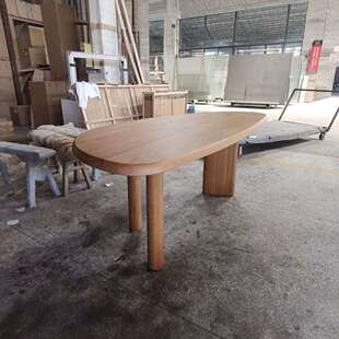 idao宜道北欧实木原木异形书桌家用现代简约办公桌极简用意创意电