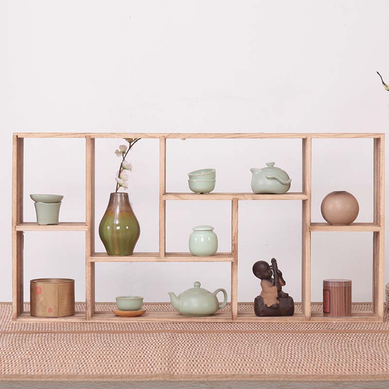 实木茶杯c架茶壶架茶具收纳置物紫砂壶展示架博古架墙壁摆架多宝