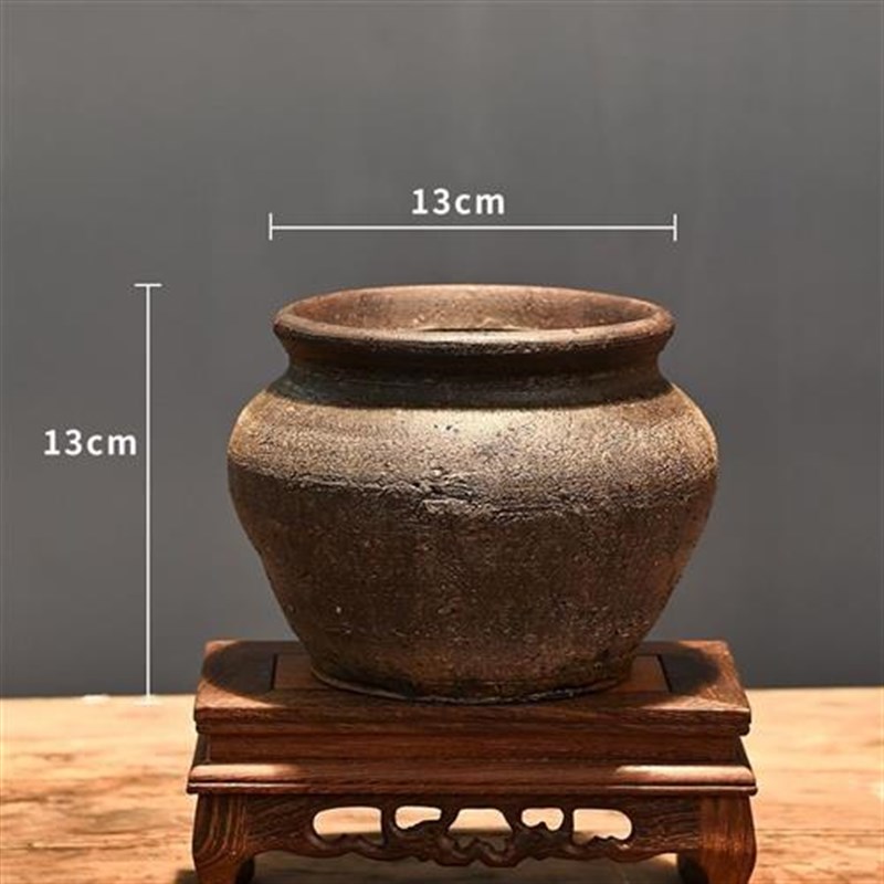 老式土陶盆泥瓦花盆土瓦盆老式土A陶罐种树大缸养睡莲的大缸复古