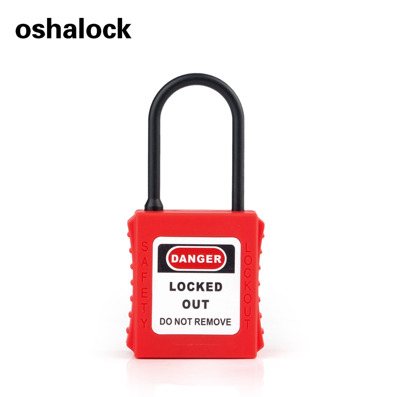 工业安全挂锁绝缘通m开长梁缆绳防尘钢制LOTO个人能量停工检修锁