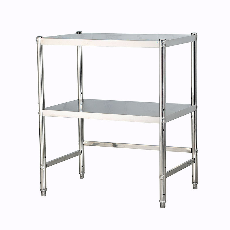 包邮不锈钢厨房置物架两层下空加固收纳整理储物微波炉烤箱锅架子