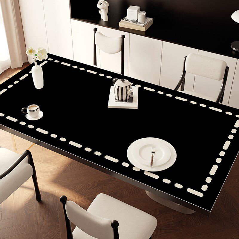 桌垫黑色高级感餐桌布法式茶几桌面保护I垫子免洗防水防油防烫台