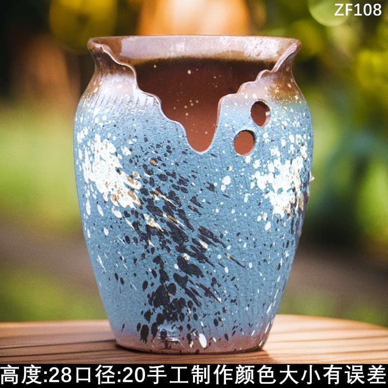 鱼尾花盆陶罐室j内粗陶陶瓷盆户外新款加厚多肉花盆特大号三角梅