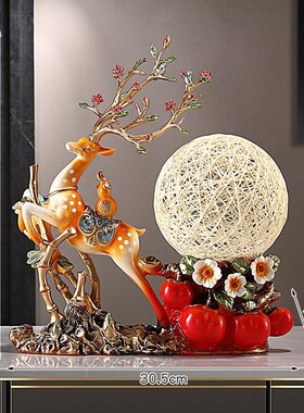 高档轻奢摆件玄关电视酒柜招财A客厅事事如意带灯声控乔迁厂家