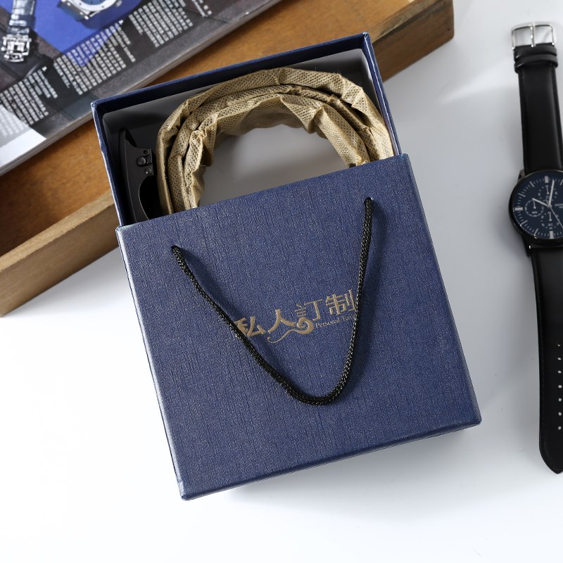 私人定制!礼盒装!细软超纤皮自动扣皮带男青T年时尚商务腰带