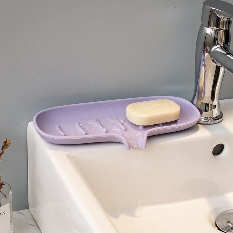大号沥水硅胶肥皂盒子家用卫生间各种神器K加长双格一体香皂置物