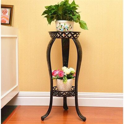 加厚铁艺花架两层多层绿萝吊兰客厅D阳台地面室内花盆架落地置物