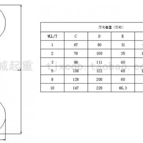 万向垂重钩360度旋转轴承旋转吊钩索具起重钩环双钩双环式1t235吨
