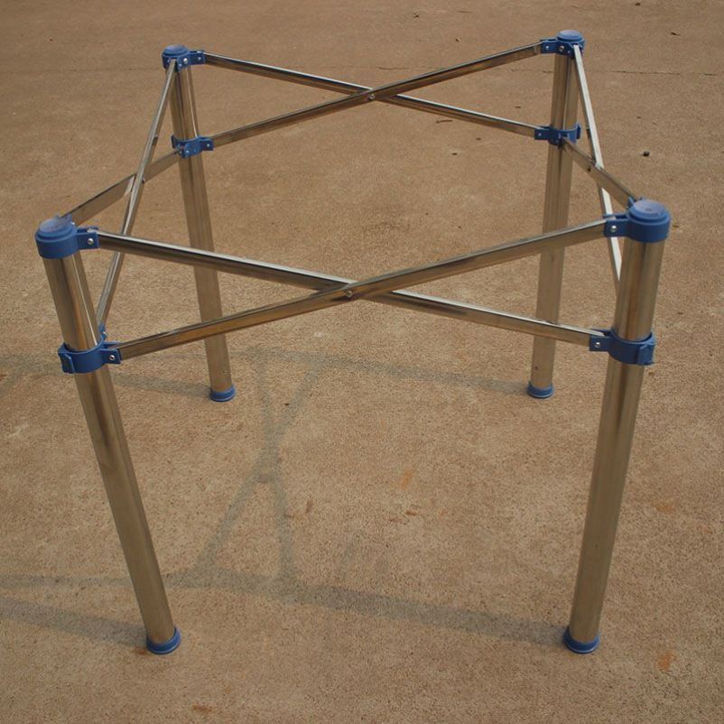 不锈钢圆桌桌f架 折叠桌架圆台面脚架餐桌脚 玻璃桌架 可调支架