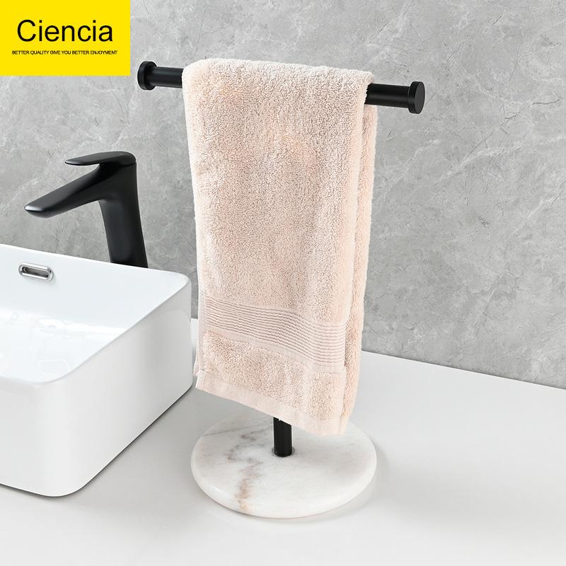 ciencia科德林免打孔大理石落地浴巾架浴室立式毛巾架子毛巾杆