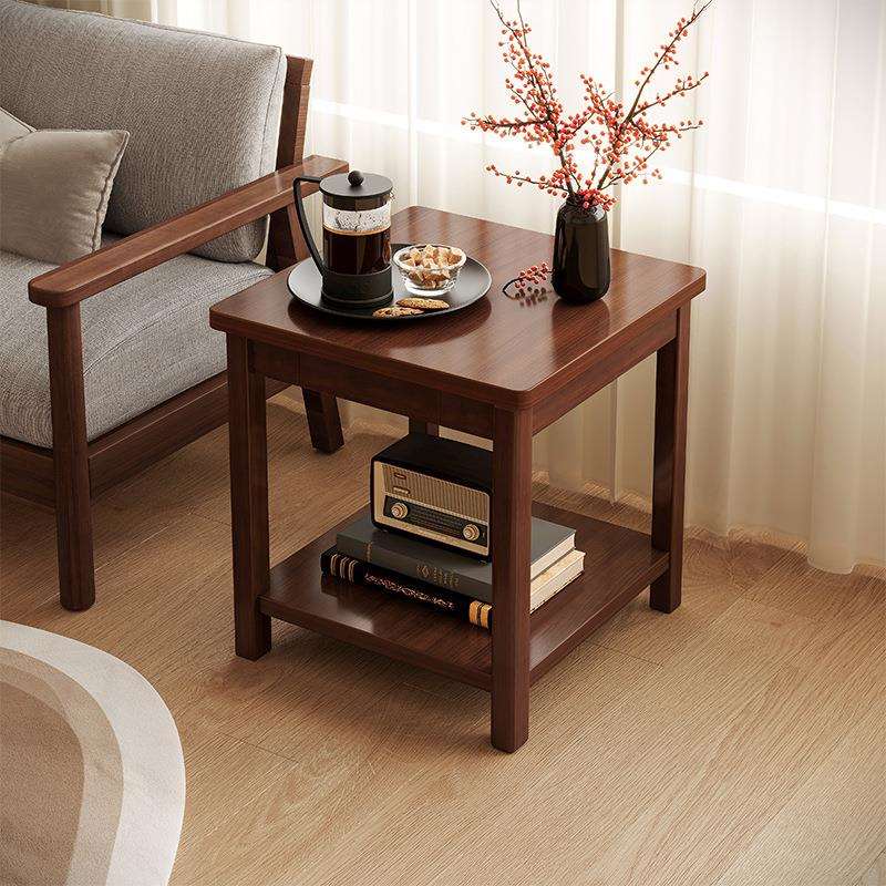 实木沙发边几边桌客厅家用简约小桌子茶桌简易阳台正方形小型方桌