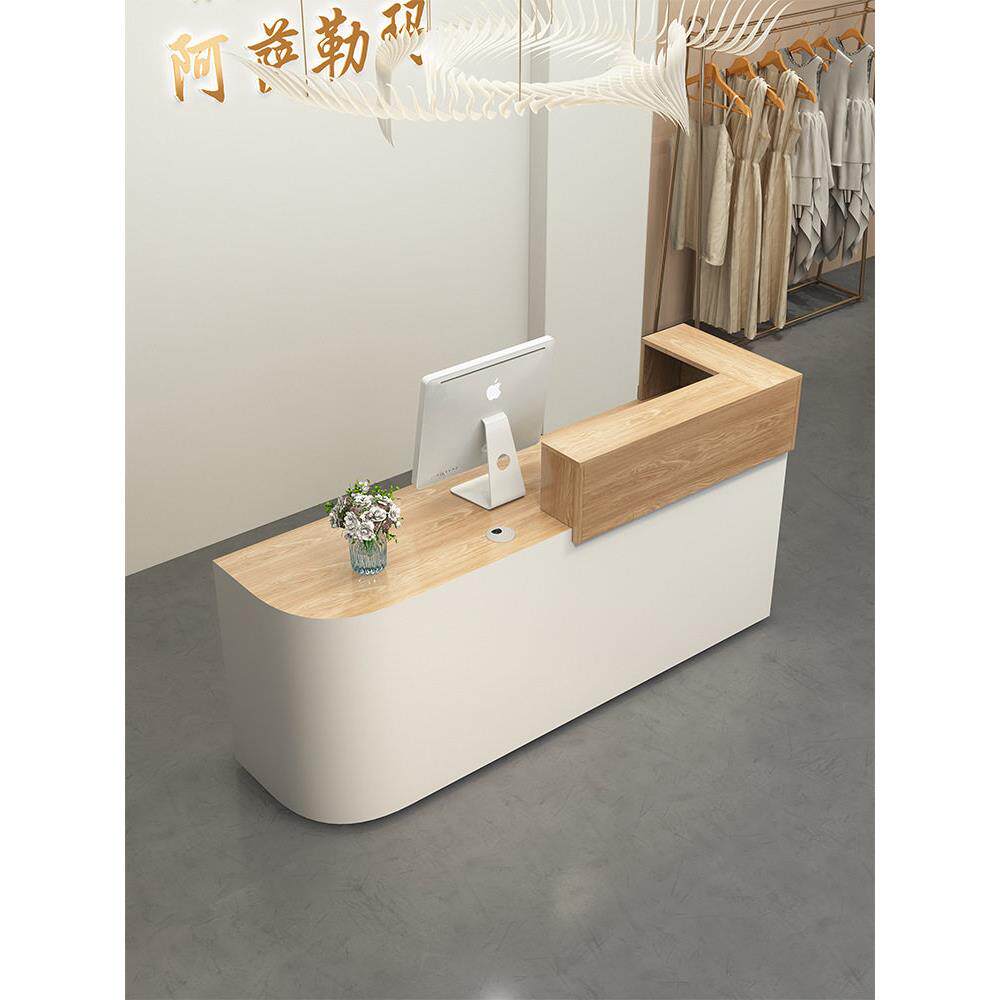 服装店收银台柜台美容院理发店吧台桌店铺小型简约现烤漆前台