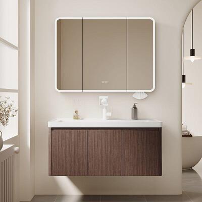 中井加厚胡桃木蜂窝铝浴室柜组合洗手盆陶瓷一体卫生间洗漱洗脸盆