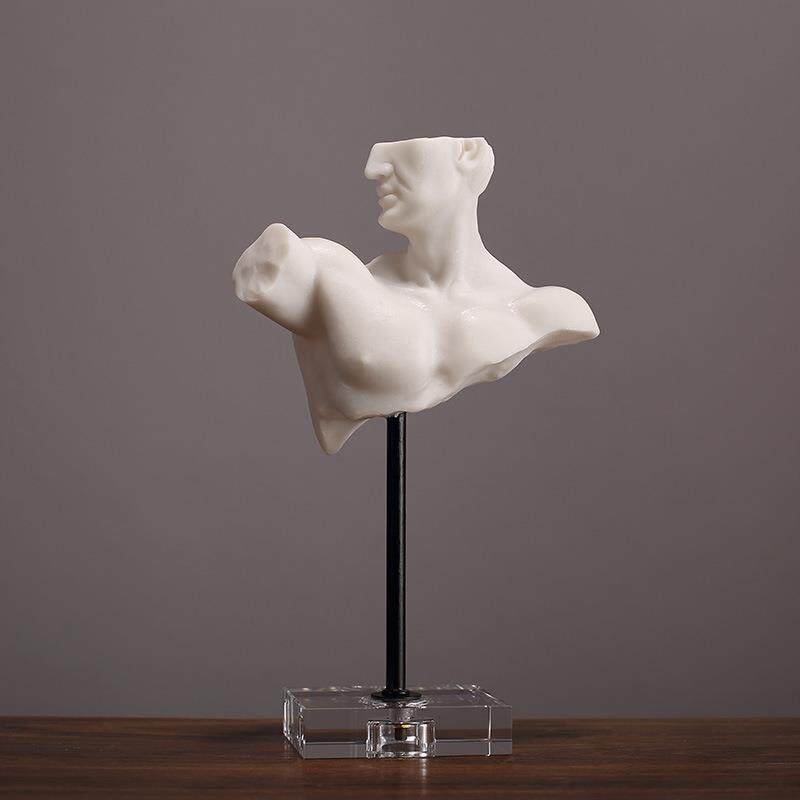 北欧创意半身人物雕像摆件样板房样品间客厅电视柜书桌书房装饰品