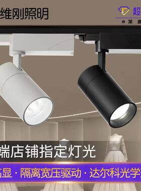 高端轨道灯轨道射灯普瑞店铺軌道燈明装导轨灯ledCOB中山可调光