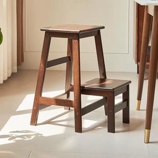 木质家用可折叠阶梯凳客厅登高楼梯多功能简约二合一梯凳吧台凳子