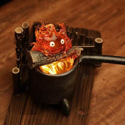 跨境Calcifer Night Light心脏的火苗卡西法树脂