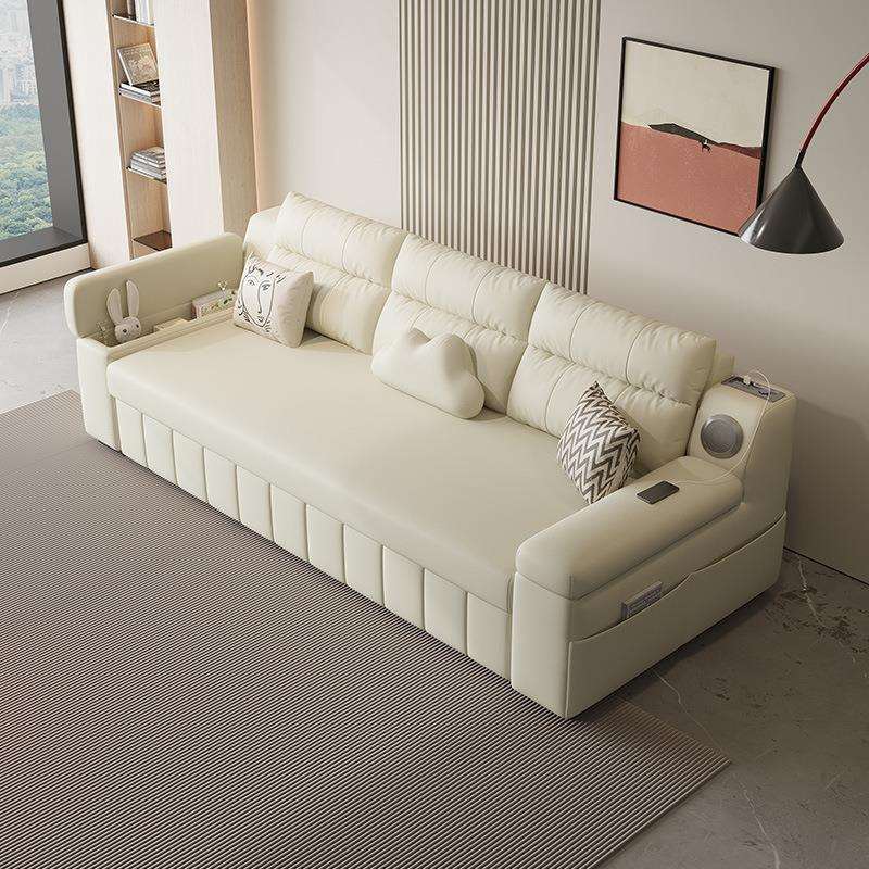 奶油风伸缩折叠沙发1.5米两用卧室可储物多功能沙发床小户型客厅