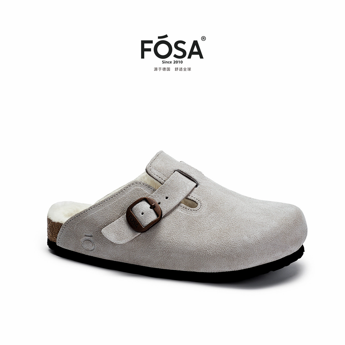 FOSA软木情侣鞋加绒鞋牛皮勃肯鞋
