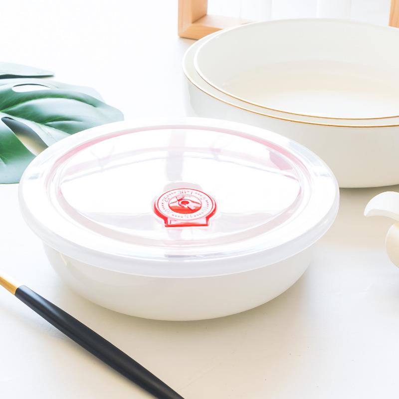 2个家用超深盘子金边圆形菜盘子骨瓷汤盘创意陶瓷菜盘餐盘可新品