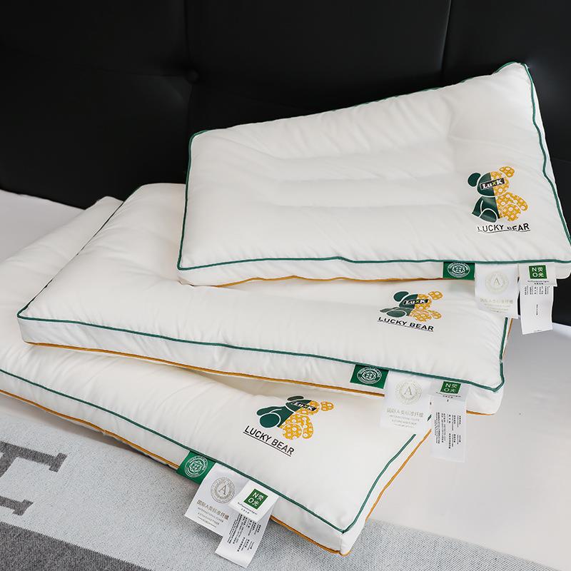 A类母婴全棉枕头枕芯一对家用定型护颈枕立体边儿童学生民宿