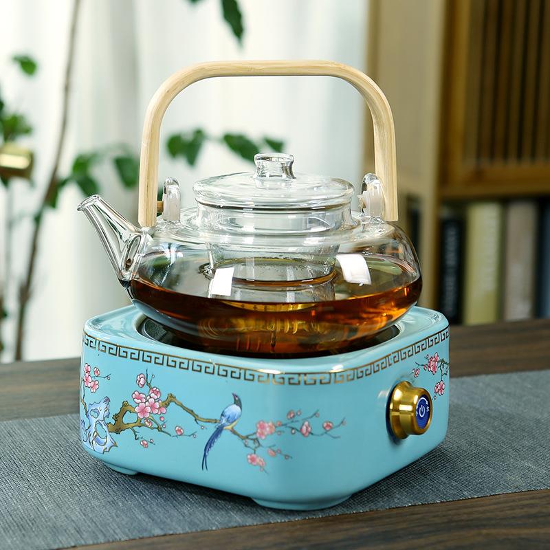 防爆高硼硅玻璃煮茶壶电陶炉泡煮茶器家用茶具套装加厚提梁烧水壶