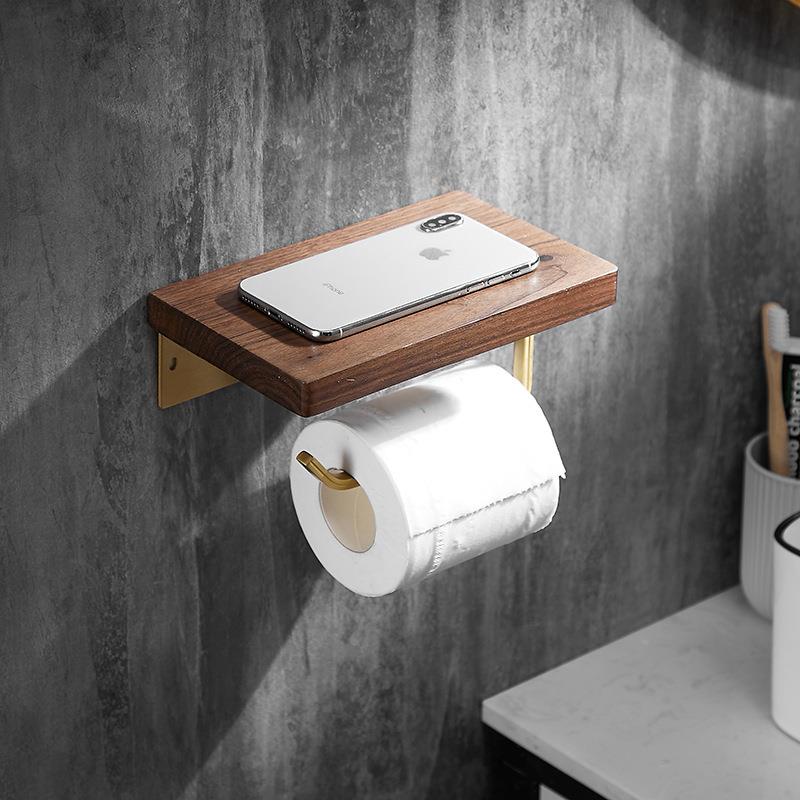 厂家直销 胡桃木卷纸架厕纸架 实木卫生间纸架 方木头手机纸巾架