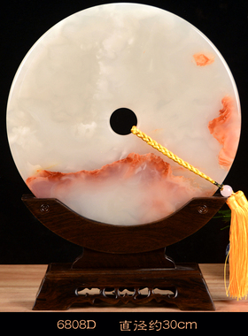 阿富汗玉石平安扣家居客厅办公室玄关酒柜装饰品乔迁X开业礼品摆