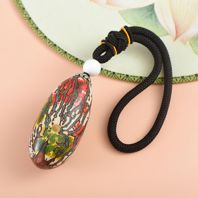 千眼菩提子手把件绿果红果磨好成品 三彩彩色果文X玩把玩件礼品