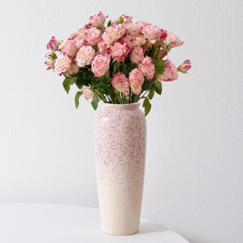 高级干花花束摆件客厅摆设瓶子E花瓶陶瓷装饰插花卧室桌面