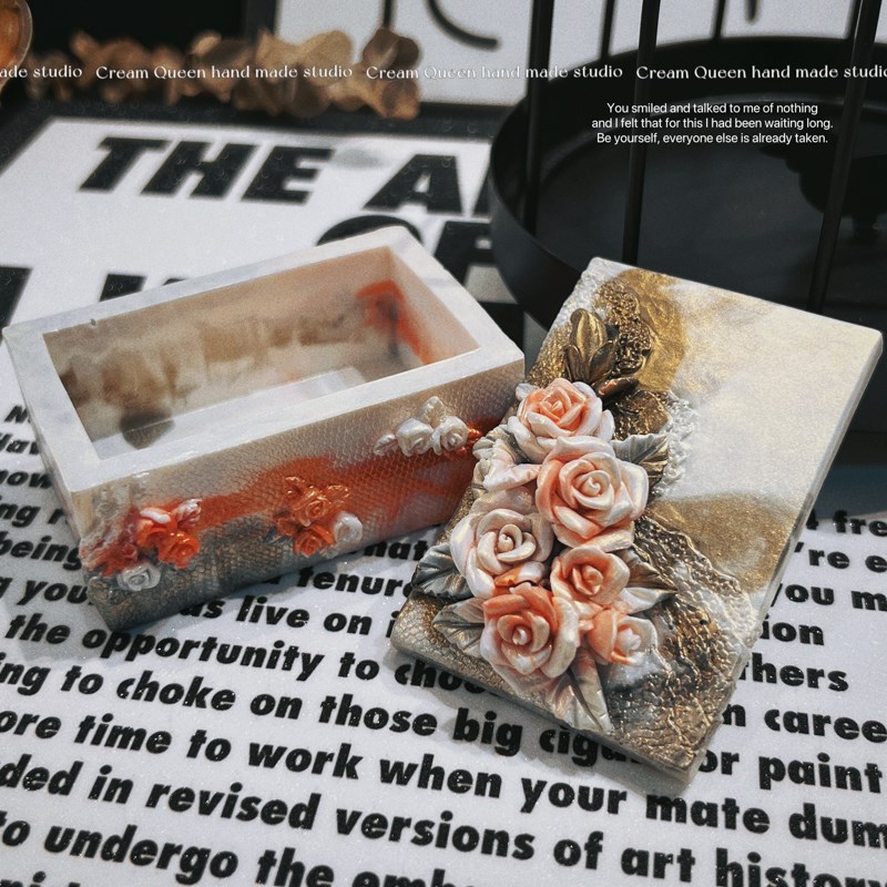 奶油皇后DIY手工翻模收纳盒托盘底座樱L花碟子水晶滴胶摆台装饰