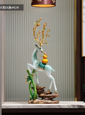 一鹿高升招财富贵鹿摆件客厅旺宅电视柜装饰N品办公室乔迁新居礼