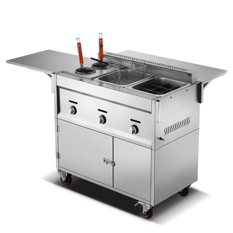 扒炉车推车摆摊关东煮油炸锅炸串麻辣烫L铁板鱿鱼手推移动餐车