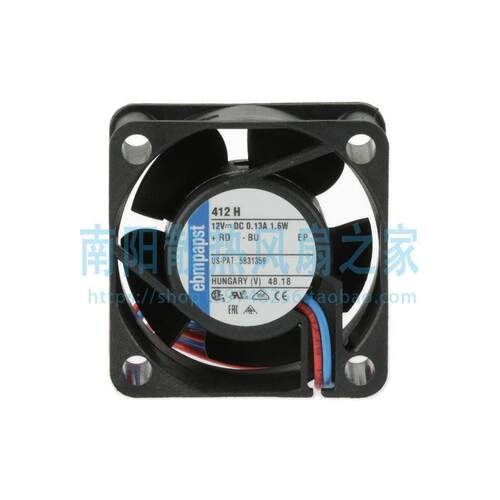 ebm-papst 412H FAN AXIAL 40X20MM 12VDC WIRE 0.13A 1.6W 风扇